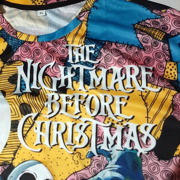 XL Nightmare before Christmas shirt All over print front and back bright colors - Picture 5 of 9
